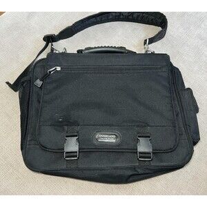 Overland Travelware Laptop Shoulder Messenger Bag Black 13-15in Padded Case